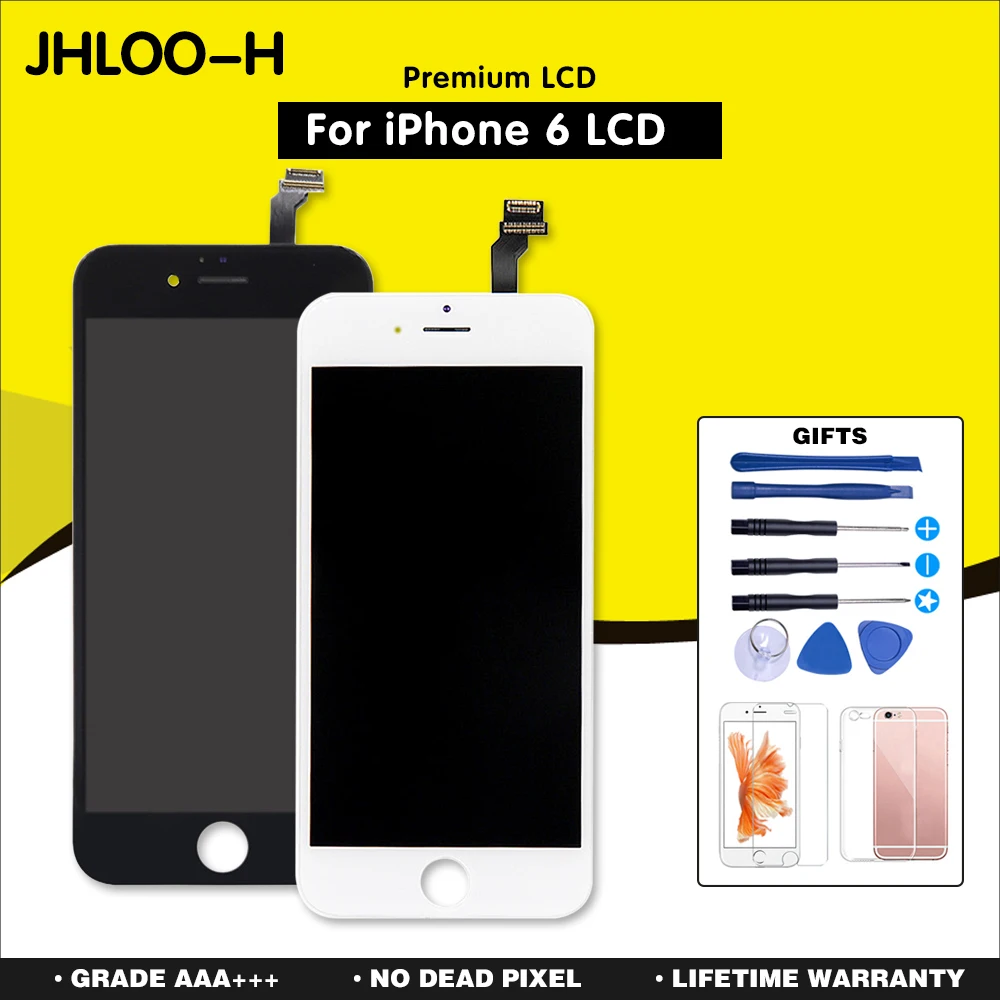 

JHLOO-H 10pcs for tianma Premium For iPhone 6 LCD For iPhone 6 Screen Display Replacement No Dead Pixel Free Shipping