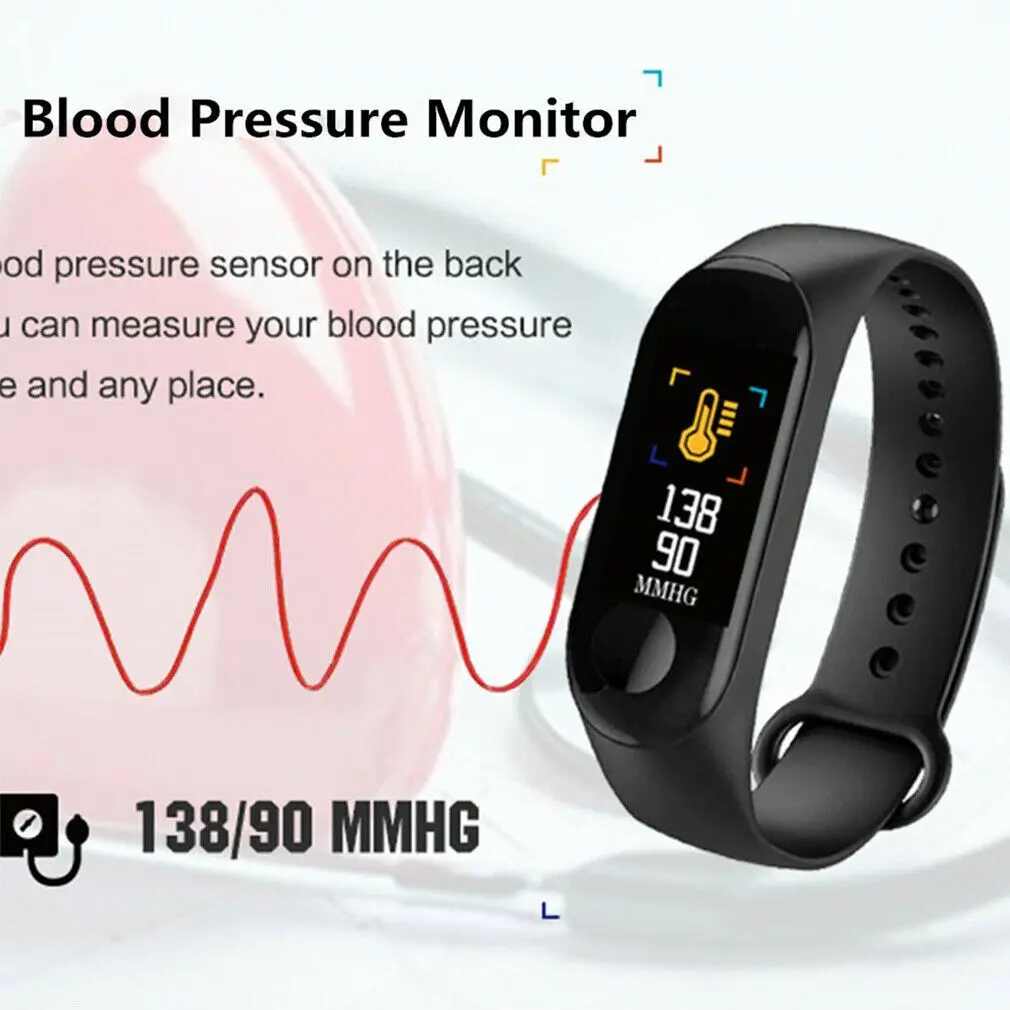 M3S Smart Bracelet Color-screen IP67 Fitness Tracker blood pressure Heart Rate Monitor Smart band For Android IOS phone