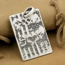 Подробные сведения настраиваемые 925 пробы серебряные черепа собачья бирка Мужская Байкерская рокер панк Подвеска 9X008 JP 30x43 мм