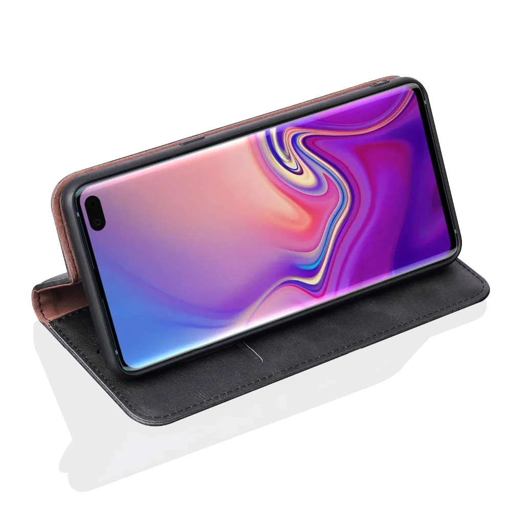 Роскошные Винтаж серии кожаный чехол для samsung Galaxy S10 плюс кожа, ручной работы флип чехол для samsung S10 S10E