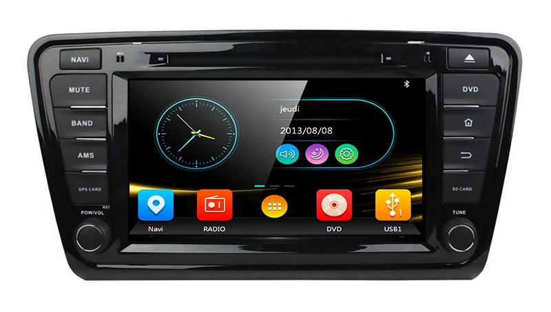 Perfect 8" Car DVD player with GPS navigation,audio Radio stereo,USB/SD AUX BT/TV Canbus,car multimedia headunit for SKODA OCTAVIA 2014 1