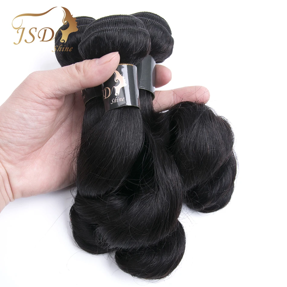 JSDShine Brazilian Hair Weave Bundles Loose Wave 100% Human Hair 4 Bundles Non Remy Hair Extensions Natural Color Can Be Dyed JSDShine Brazilian Hair Weave Bundles Loose Wave 100% Human Hair 4 Bundles Non Remy Hair Extensions Natural Color Can Be Dyed