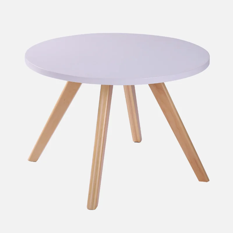 Contemporary Round Coffee Tea Table Wood Living Room Furniture Wooden Center Accent Sofa Side Table For Home, Office, Loft