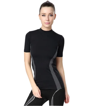 

Workout Slimming Sports T Shirt Women Compression Gym Shirts Fitness Top Yoga Tops Running T-shirt Tights Jersey Lad ySportswear