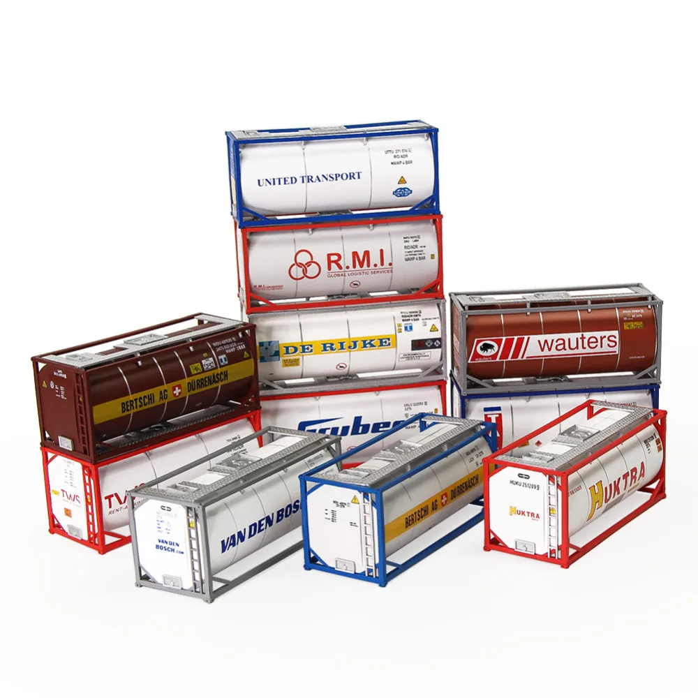 

10pcs 20ft Oil Tank Containers Shipping Container Freight Cars HO Scale lot C8723
