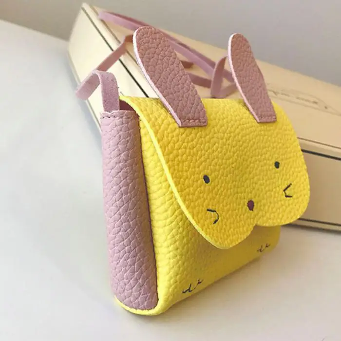 Для детей девушка плеча Crossbody сумка из искусственной кожи с заячьими мини для монет BS88