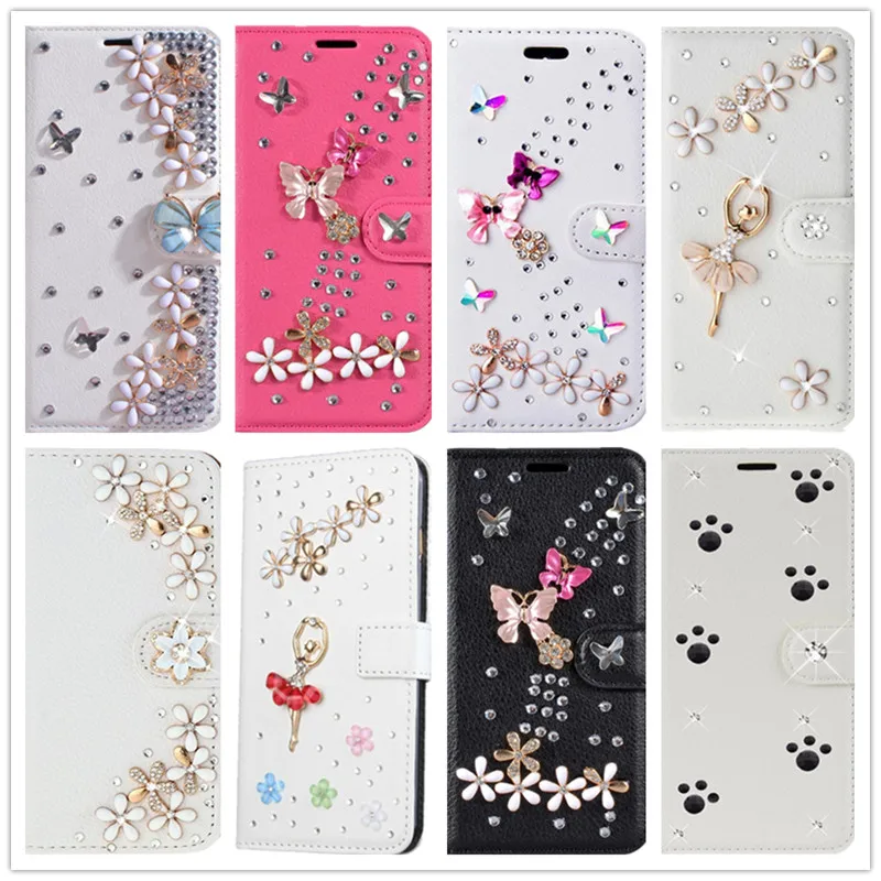 

DIY Leather Case for samsung galaxy S7 EDGE Flip wallet Diamond covers For samsung j1 j2 2016 core j210 j4 j6 plus j2 pro 2018