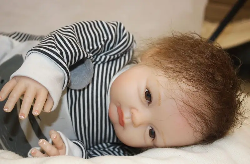 DollMai 2" 55 см reborn baby boy Куклы Силиконовые Новорожденные для детей подарок Bebe реальное возрождение bonecas высокое качество