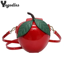 2019 ใหม่น่ารักการ์ตูนกระเป๋า Apple รูปร่างกระเป๋าไหล่สำหรับหญิง Mini Crossbody กระเป๋าบุคลิกภาพกระเป๋าแ...(China)