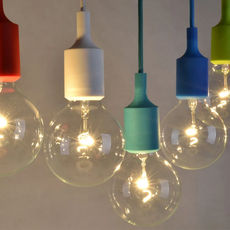 

Modern Colorful pendant light E27 Base 12 colors Hanging Glass Pendant Lighting