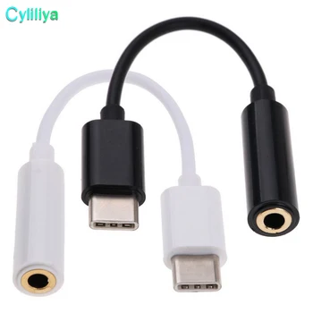 

15CM USB Type C to 3.5mm Headphone Earphone Headset Adapter Connector Type-C Adapter Cable High Quality 2 Colors 200pcs/lot