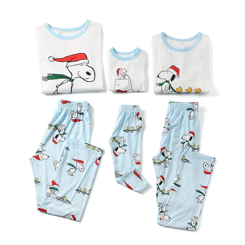 Одинаковые пижамные комплекты для семьи; одежда для сна с длинными рукавами для мамы, папы и детей; хлопковые пижамы; Одинаковая одежда для семьи; комплект одежды из 2 предметов
