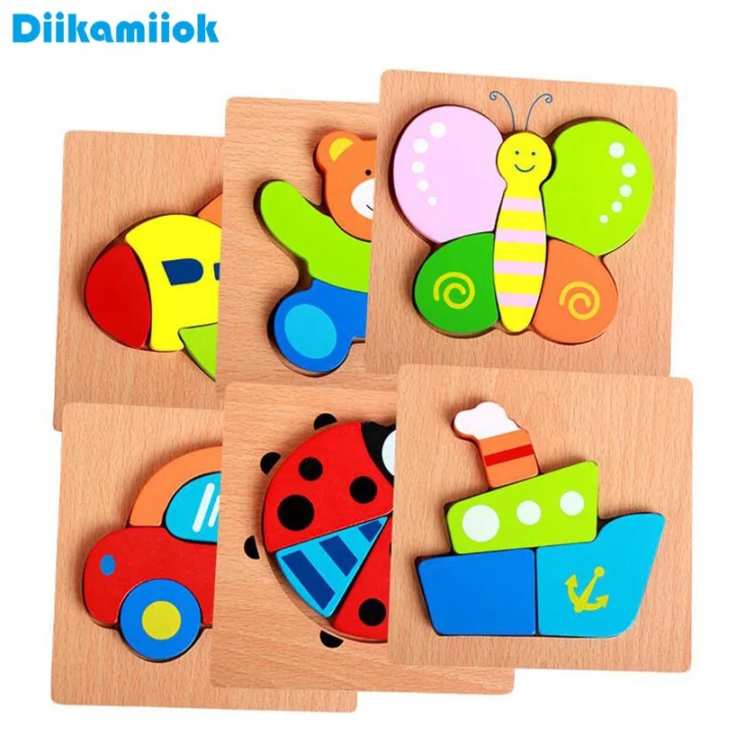 

Baby Wooden Toy Animal Car 3D Puzzle Kids Hand Grasping Matching Jigsaw Board Game Puzzles Learning Wood Toys for Children Gifts