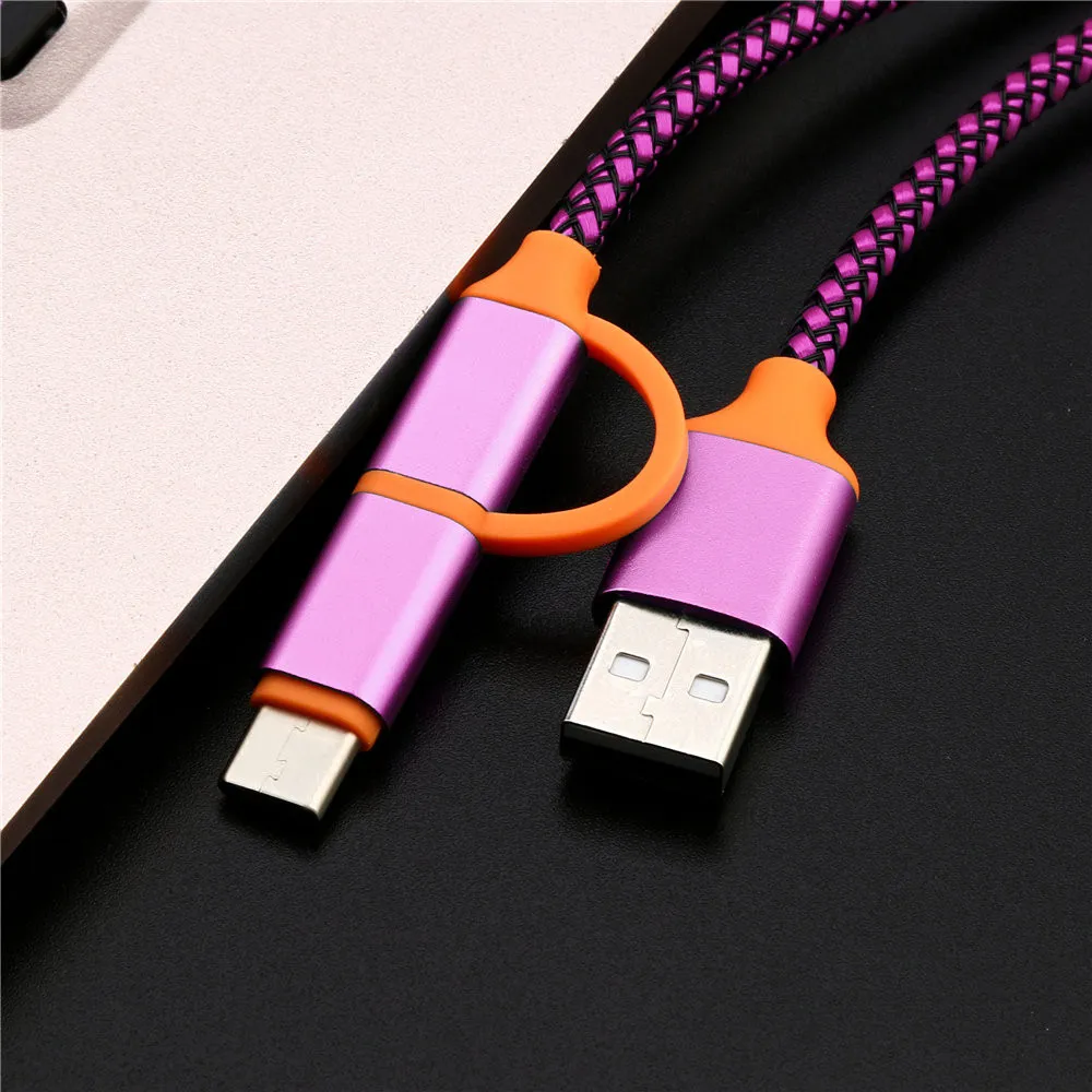 مصغرة كابل يو اس بي تمديدات كابلات USB نوع C محول 1 M العملية 2in1 المصغّر USB و USB + سريع شاحن بيانات كابل شحن z75