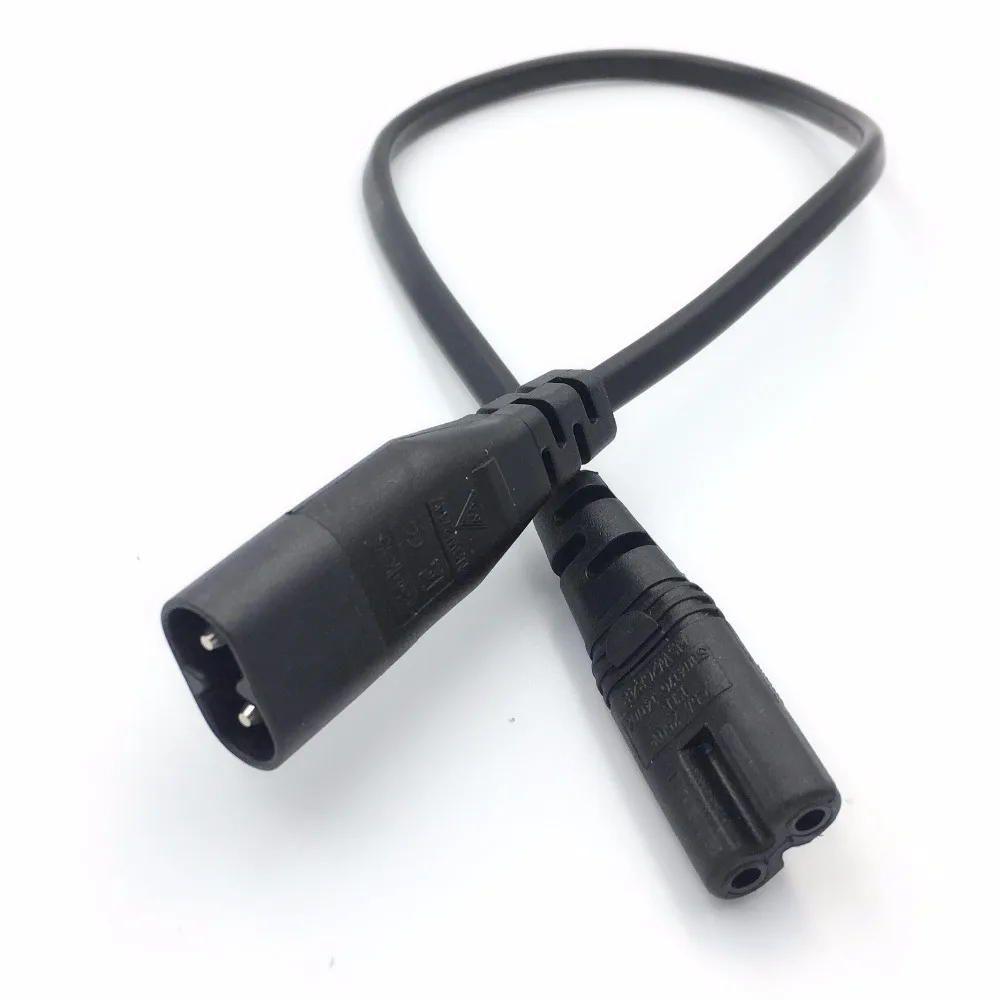 

IEC 320 2-Pin C7 Female To C8 Male Figure 8 Power Adapter Extension Cable 30CM