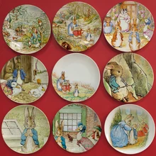 Britischen designer Beatrix Potter Die Geschichte von Peter Kaninchen abbildung malerei platte Essbaren und wohnkultur 8 zoll flache schale