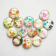 Freies verschiffen (14 teile/los) Retro blumen Runde Kristallglas kühlschrankmagnet Rose nachricht aufkleber Küche dekoration