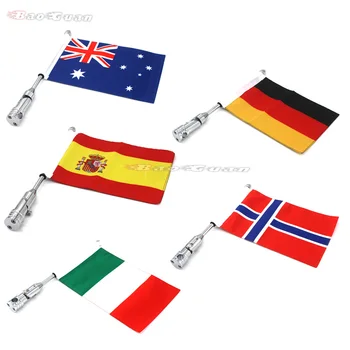 

Motorcycle Universal Chrome Adjustable Pole Mount Flag For Harley Dyna Street Glide Road King