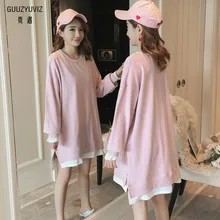 GUUZYUVIZ плюс пэчворк размера, Женские топы с длинными рукавами, Хлопковая женская футболка, повседневные женские рубашки, ropa mujer Invierno