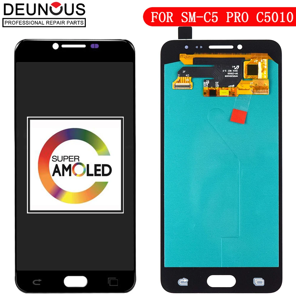 

New AMOLED Screen For Samsung Galaxy c5 pro c5010 LCD Display Touch Digitizer Sensor Glass Assembly 5.2'' For Galaxy C5 Pro