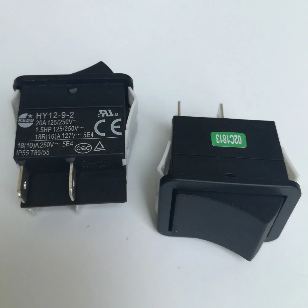 2 шт. KEDU HY12-9-2, 4 контакта, 125 В, промышленная электрическая кнопка включения/выключения, кулисный переключатель для электроинструментов, черный