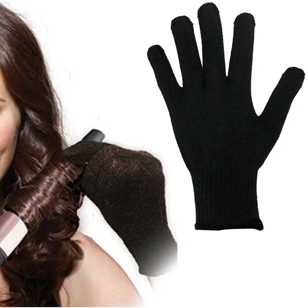 Moonbiffy 1 шт. профессиональная термостойкая перчатка для укладки волос инструмент для завивки прямой плоский утюг черная Кондитерская перчатка для завивки