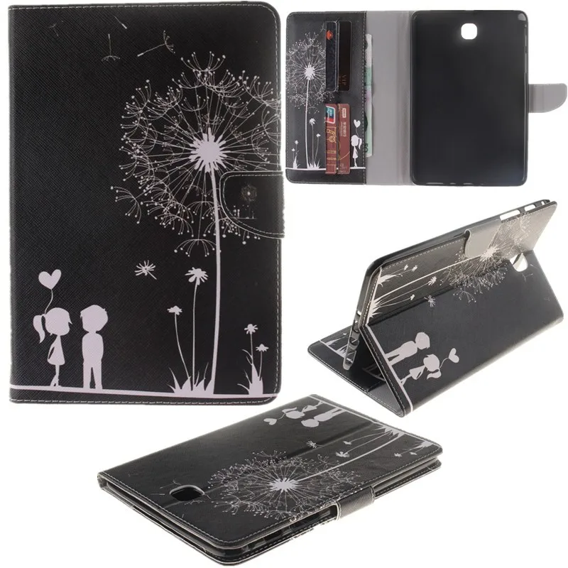 Flower PU Leather Wallet Case For Samsung Galaxy Tab A 8.0 inch T350 T351 T355 P350 SM-T355 Case Girl Boy Stand FlipTablet Cover (62)