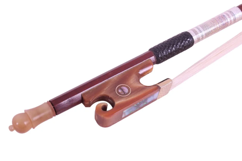 

1 pcs 4/4 red OX horn f rog Brazilwood Violin Bow red OX horn f rog Straight Pretty inlay Color XN-034