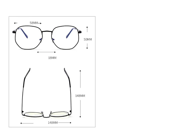 Синяя пленка, защищающая от радиации очки, женские защитные очки, Полигональная неправильная оправа, мужские Плоские линзы