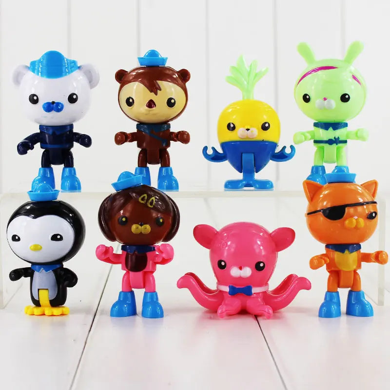 8pcs lot The Octonauts Action Figure Toy Captain Barnacles Kwazii Cat Peso Penguin Shellington Dashi Inkling