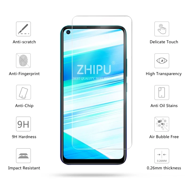 Закаленное стекло для VIVO Z5X Защитное экрана 2.5D 9H Премиум защитная пленка|Защитные