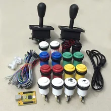 2 Player Mame Arcade DIY parts: PC PS3 2 in 1 USB encoder to Joysticks 4/8 way & 16 HAPP Push Buttons 60 in 1