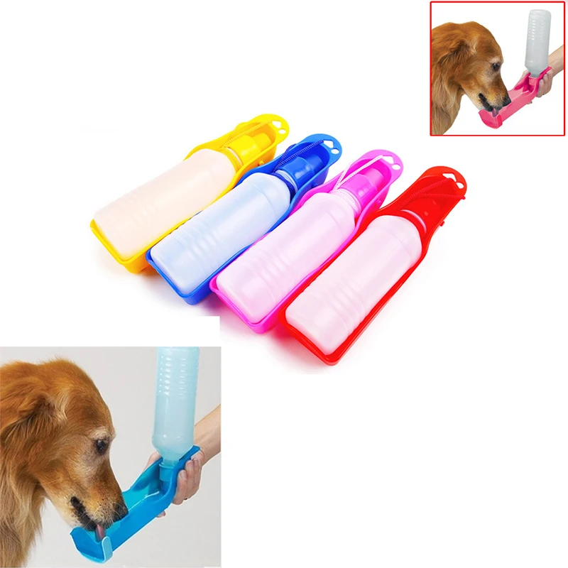 

250ml Dog Water Bottle Feeder With Bowl Plastic Portable Water Bottle Pets Outdoor Travel Pet Drinking Water Feeder Bowl