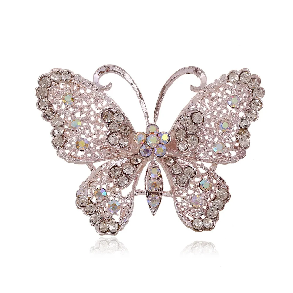 Женская Брошь в виде бабочки с кристаллами|brooch for wedding invitations|broochjewelry online |