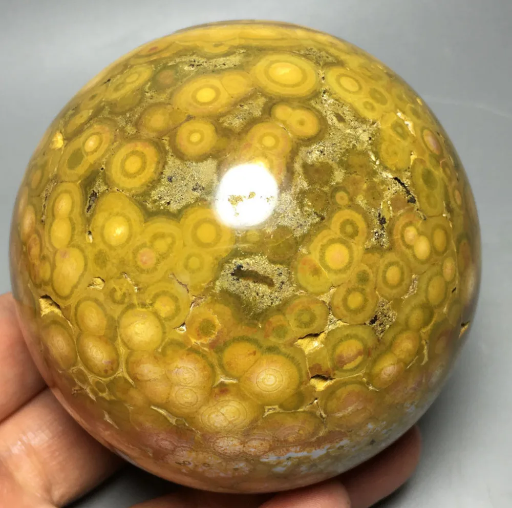 

816g Natural Ocean Jasper Quartz GEODE Crystal sphere ball Healing healing crystals