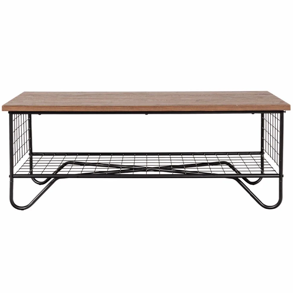 Giantex Coffee Accent Cocktail Sofa Side Table Solid Metal Frame Bedroom W/Lower Shelf Home Furniture HW59329 Giantex Coffee Accent Cocktail Sofa Side Table Solid Metal Frame Bedroom W/Lower Shelf Home Furniture HW59329