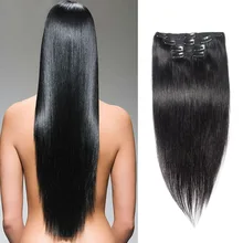 Customized 100% Natural Remy Clip In On Human Hair Extensions 10 Pieces Full Head Long 26″ 28″ 30″ 32″ As Human Hair 180G 220G