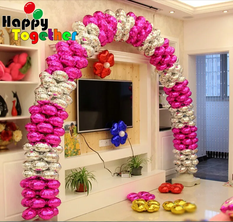 HAPPY TOGETHER Factory 2015 Hot Sale 100 Pieces DIY Party Decors Clover Shaped Mylar Arch Balloon |