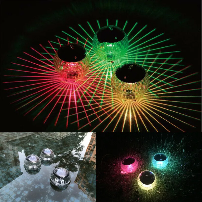 Cheap Price of  Solar Floating Lamp LED Garden Waterproof Pond Swimming Pool Fountain Light Rotating Color Changing