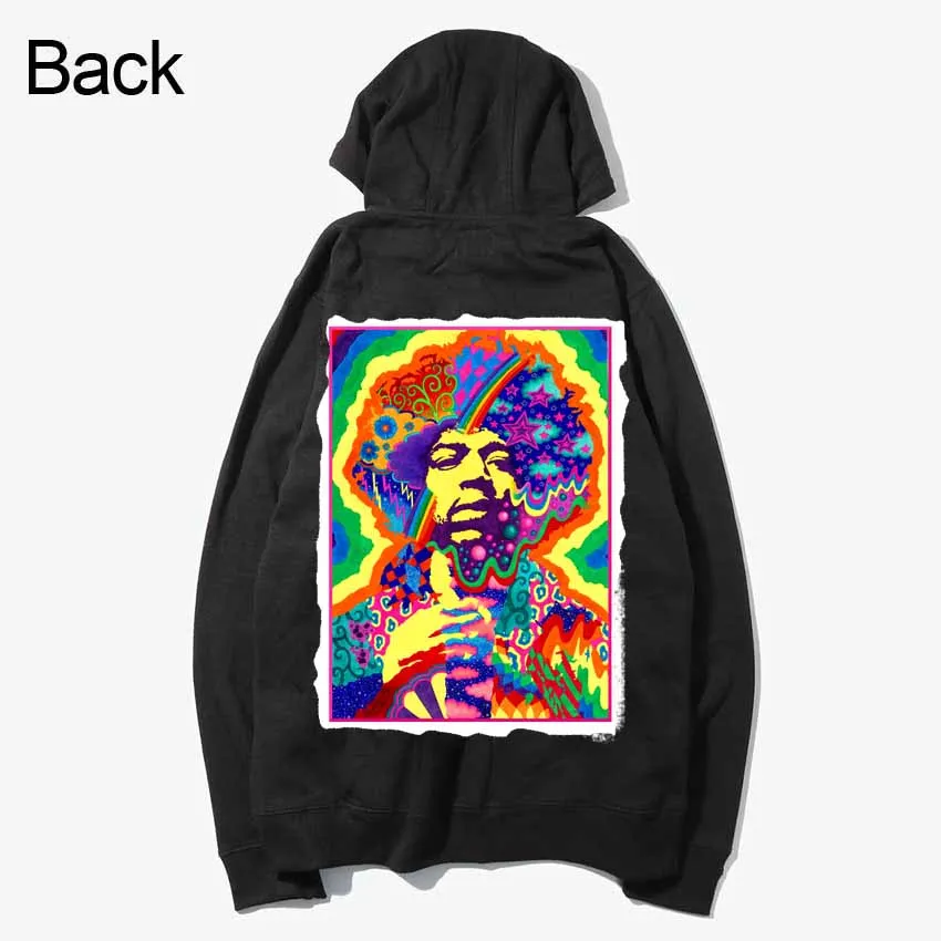 

the great rock and roll guitar master patchwork design men women size zipper Hoodies outwear