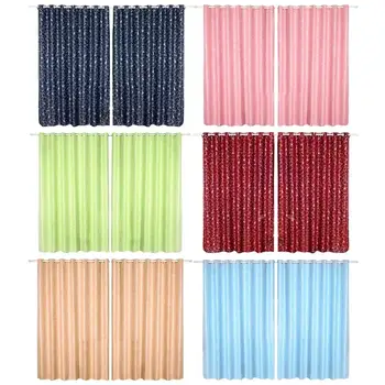 

Lily Flower Print Semi-Blackout Curtains Home Bedroom Windows Decor Drapes