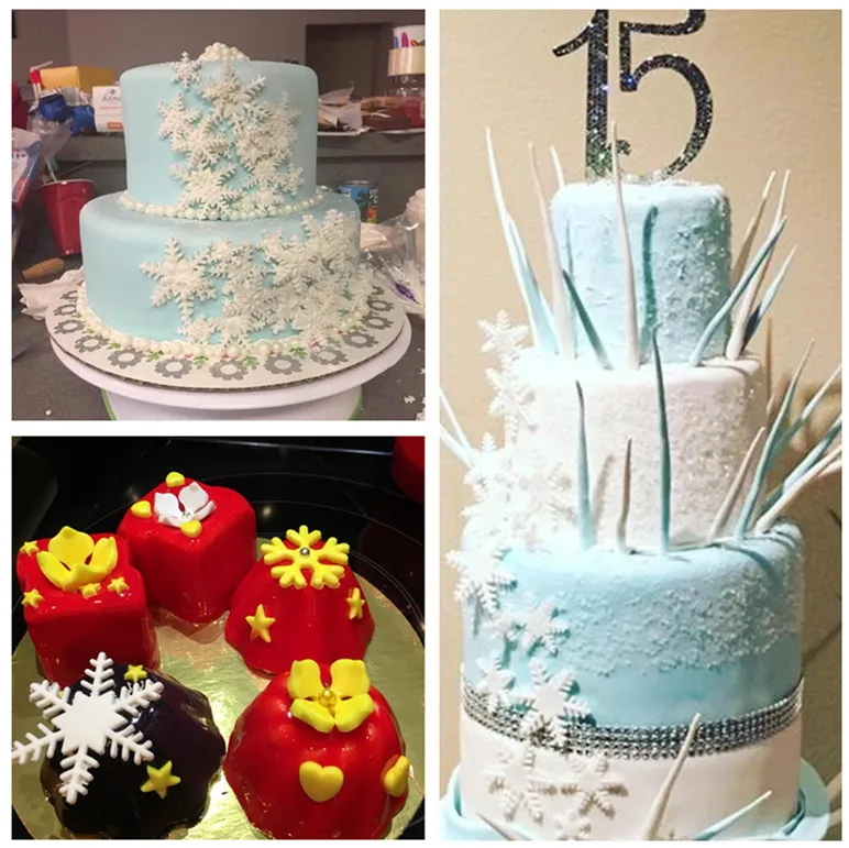 3 шт./компл. Снежинка помадка торт десерт украшения инструменты Sugarcraft плунжерный