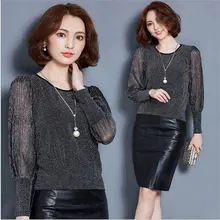 Новинка г. корейский стиль Для женщин Мода o-образным вырезом шелк плюс Размеры soild футболка Топы корректирующие женские Повседневное весна свободные Милая футболка Футболки для девочек бренд