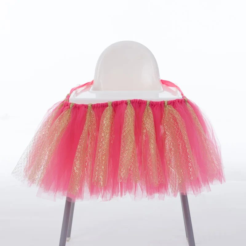 Фатиновые юбки-пачки для стола, украшение душевой кабины для детского стульчика, домашний текстиль, розовые, синие вечерние юбки для маленьких девочек