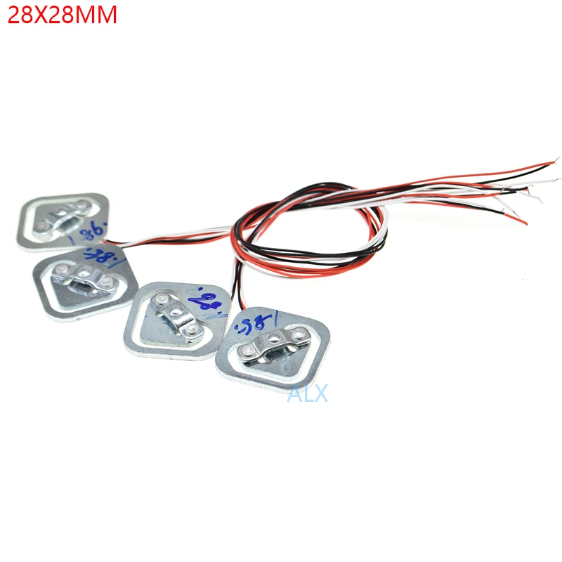 

4PCS 50kg Body Load Cell Weighing Sensor Resistance Strain Half-bridge Total Weight Scales Sensors Pressure Measurement 28X28MM