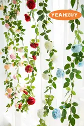 Новинка 1 шт. 1,8 м пион из шёлка, цветок лоза Высокое качество искусственная декоративная роза ротанга Свадебные фоновые декорации