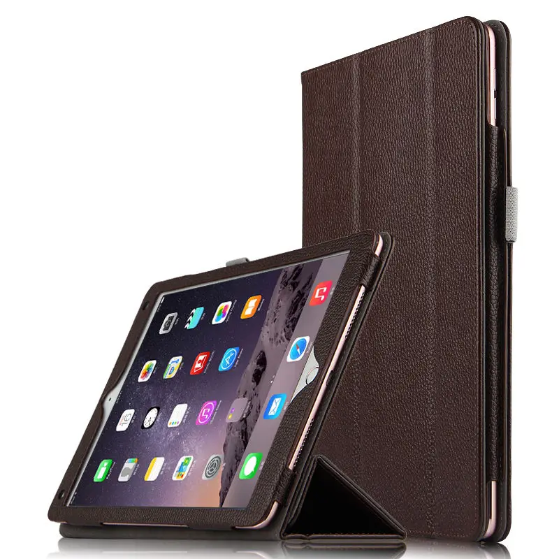 Чехол из воловьей кожи для iPad Air 2, настоящий защитный смарт-чехол, кожаный чехол для планшета Apple iPad Air2, 9,7 дюймов, защитный чехол, 6 чехлов - Цвет: brown