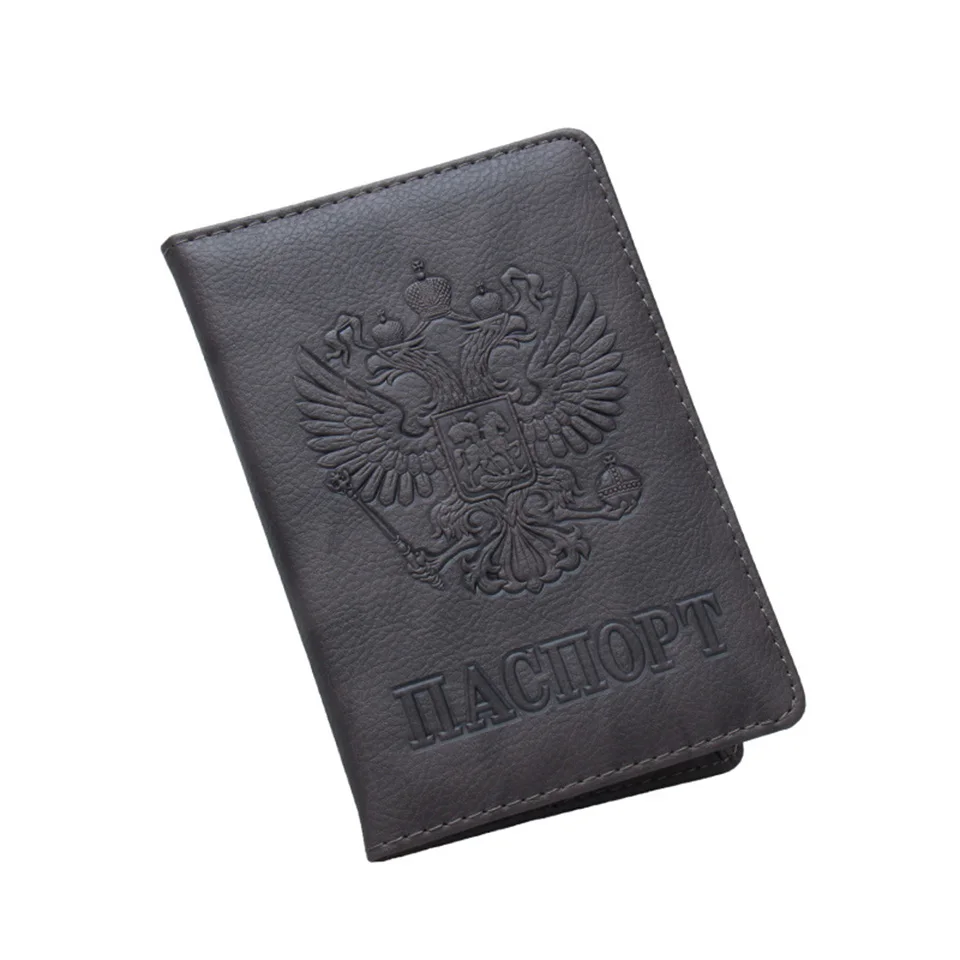 Oswego Passport Cover Russian International Standard Card Holder ID Men Passport Cover Travel Ticket Folder Card Bag - Цвет: Coffee