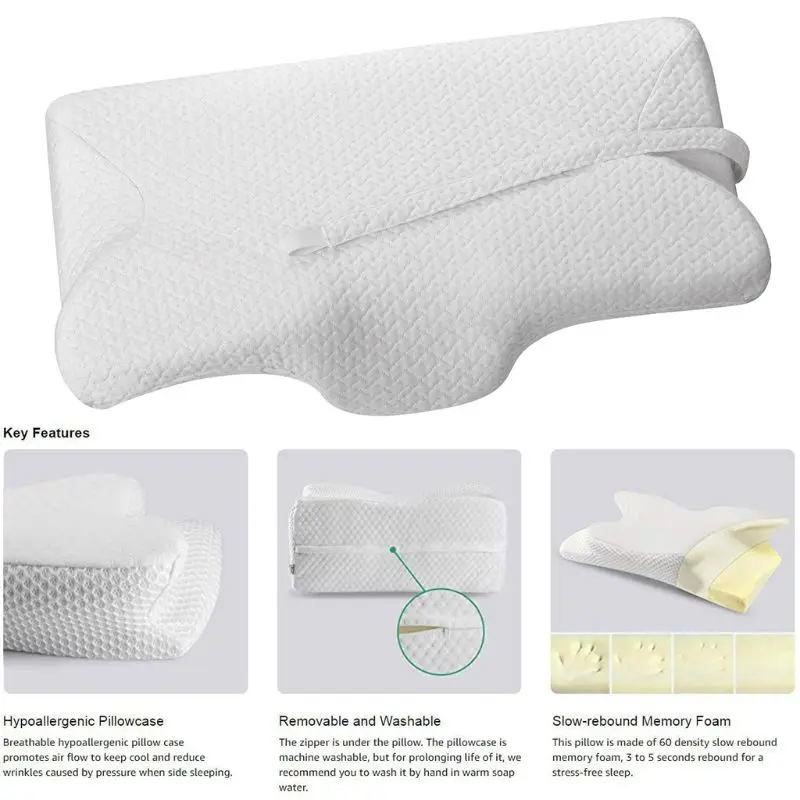 

Comfortable Sleep Slow Rebound Memory Foam Pillow Neck Protection for CPAP Anti-Snore Sleep X5XC