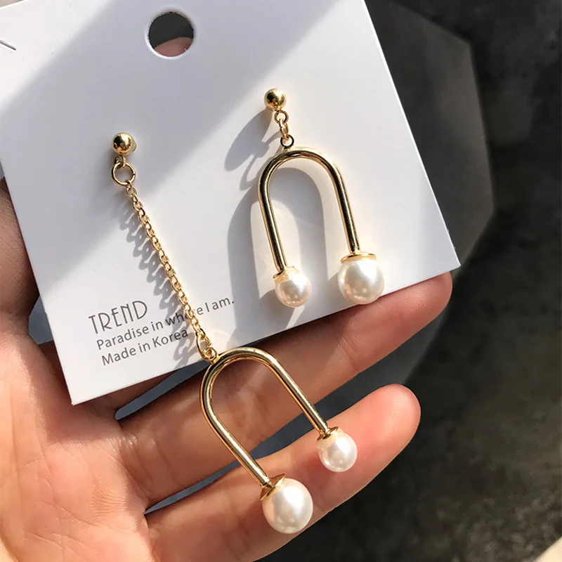 2019 новые туфли для женщин Асимметричная длинная короткий золотой Цвет U образный